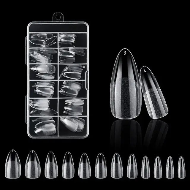 120Pcs Clear Fake Extension Manicure Nails American Capsule Gel X Coffin