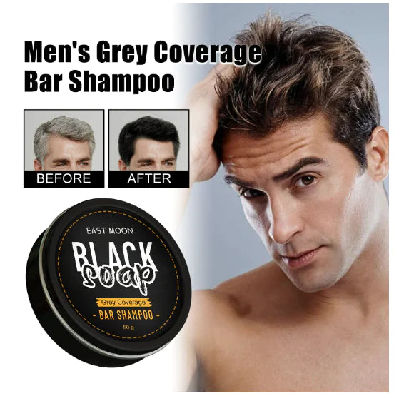 Grey Transformation Black Restore Hair Bar Shampoo for Men and Women