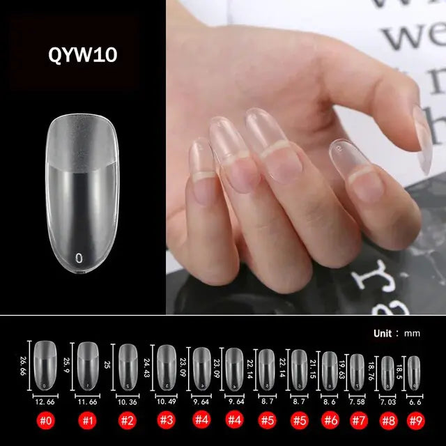 120Pcs Clear Fake Extension Manicure Nails American Capsule Gel X Coffin