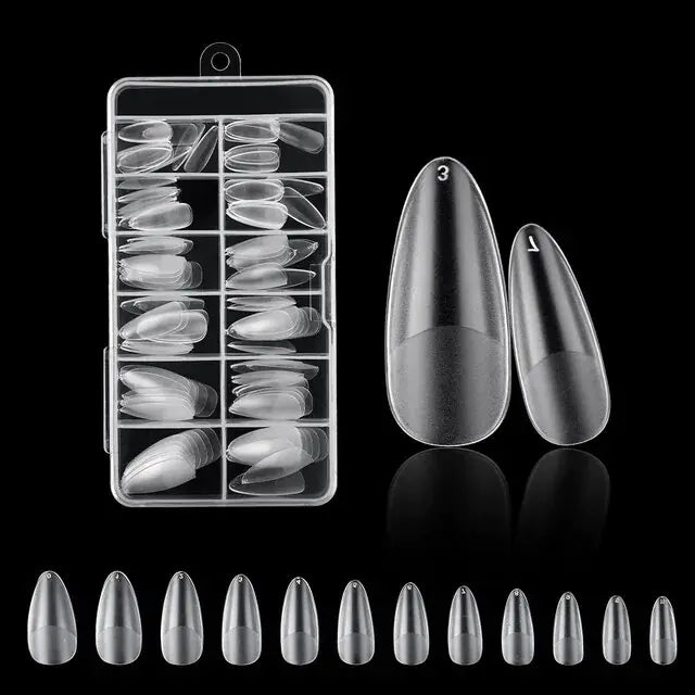 120Pcs Clear Fake Extension Manicure Nails American Capsule Gel X Coffin