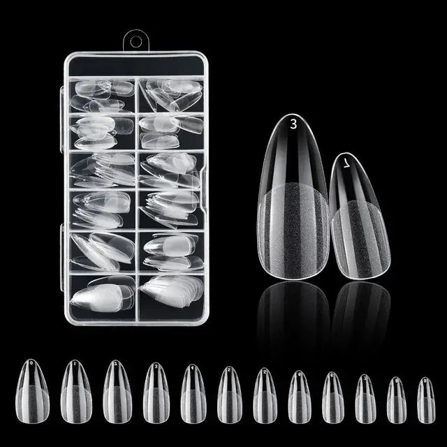 120Pcs Clear Fake Extension Manicure Nails American Capsule Gel X Coffin