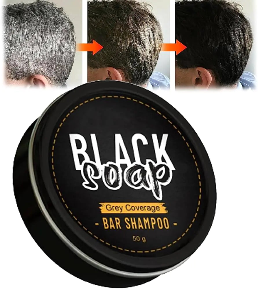 Grey Transformation Black Restore Hair Bar Shampoo for Men and Women