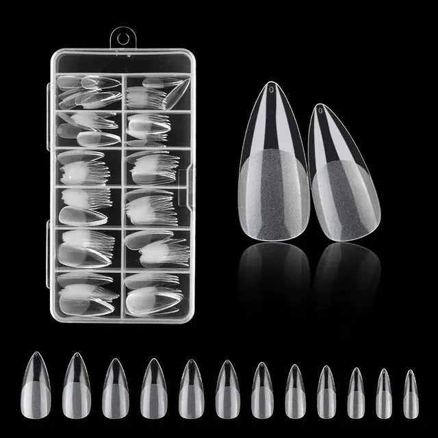 120Pcs Clear Fake Extension Manicure Nails American Capsule Gel X Coffin