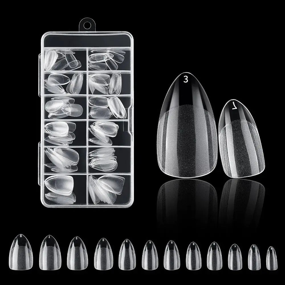 120Pcs Clear Fake Extension Manicure Nails American Capsule Gel X Coffin