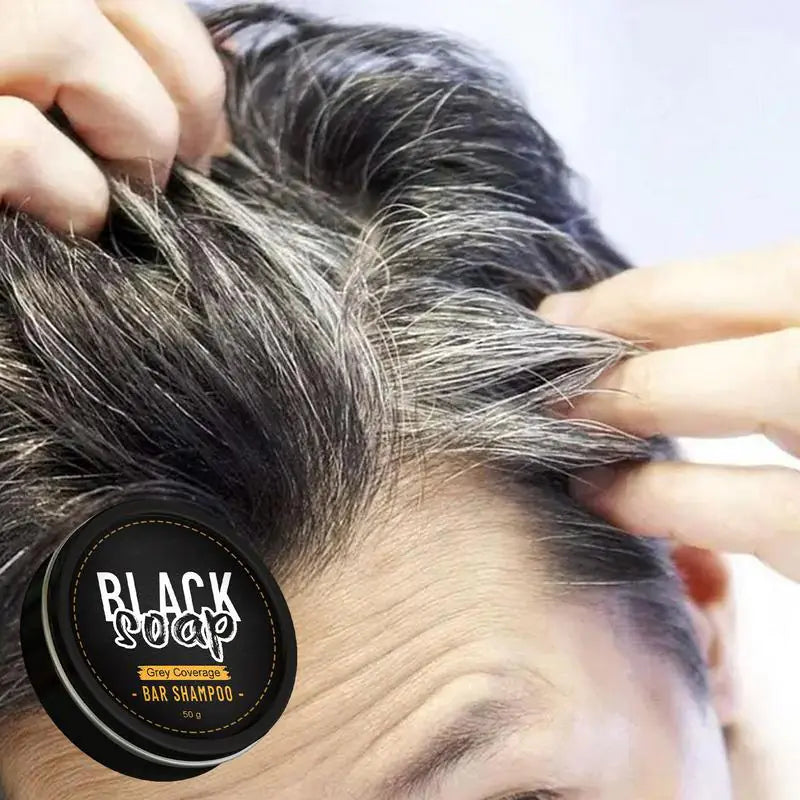 Grey Transformation Black Restore Hair Bar Shampoo for Men and Women