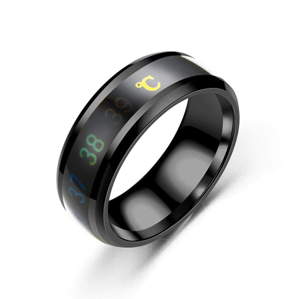 New Blue Black Silver Color Stainless Steel Mood Emotion Feeling Intelligent Temperature Sensitive Rings for men and women