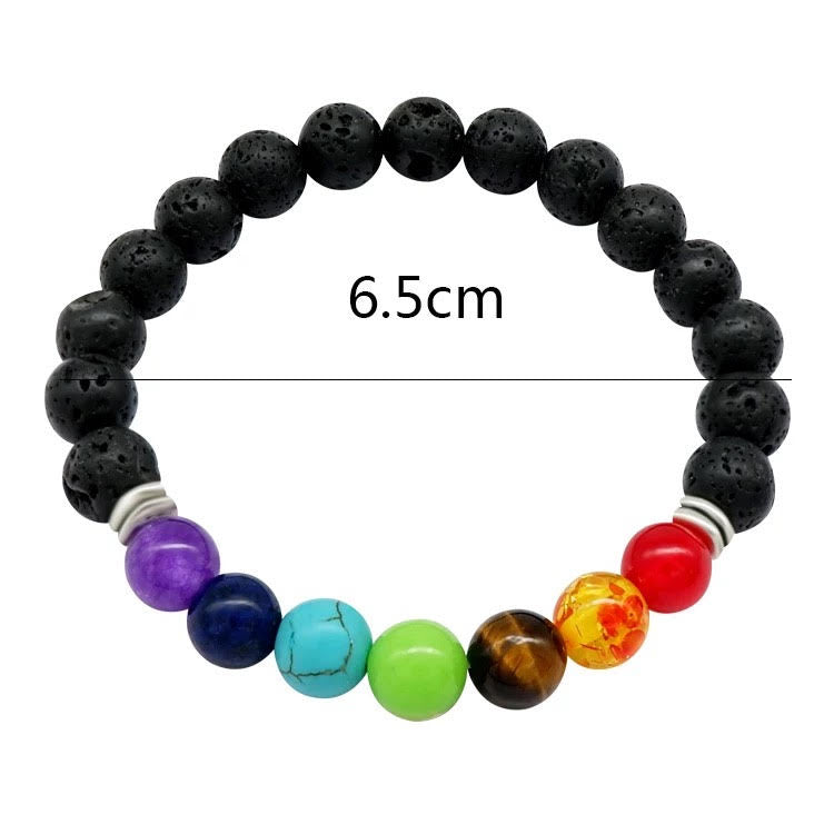 Chakra Bracelet 7 Lava Rock Stone Bracelet Relax Healing Bangle for Men and  Women