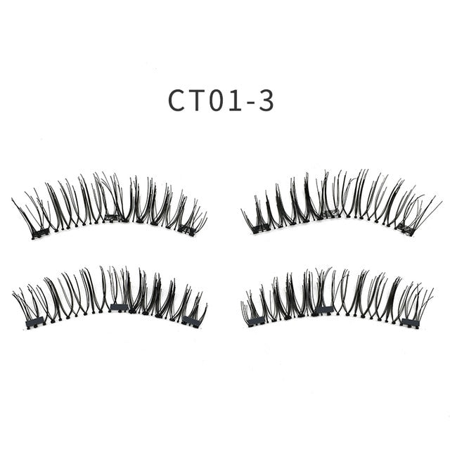 3D magnetic eyelashes With 3/4 Magnets handmade makeup Mink eyelashes extended false eyelashes Reusable