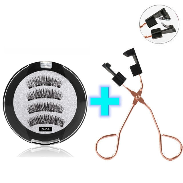 3D magnetic eyelashes With 3/4 Magnets handmade makeup Mink eyelashes extended false eyelashes Reusable