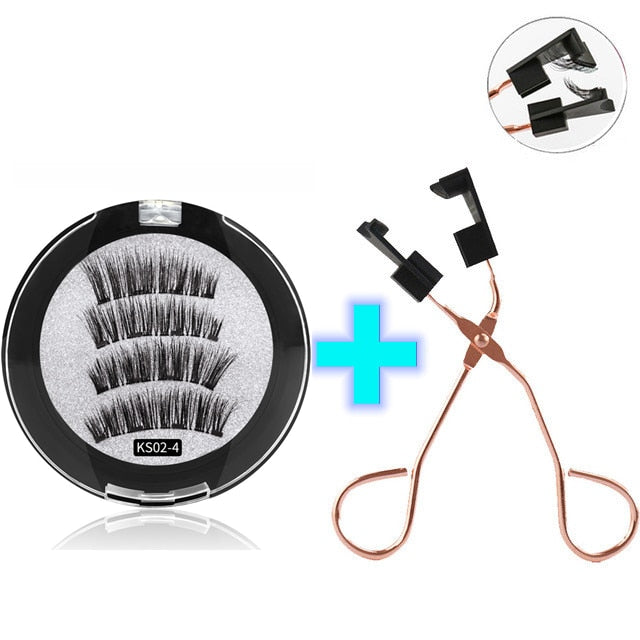 3D magnetic eyelashes With 3/4 Magnets handmade makeup Mink eyelashes extended false eyelashes Reusable