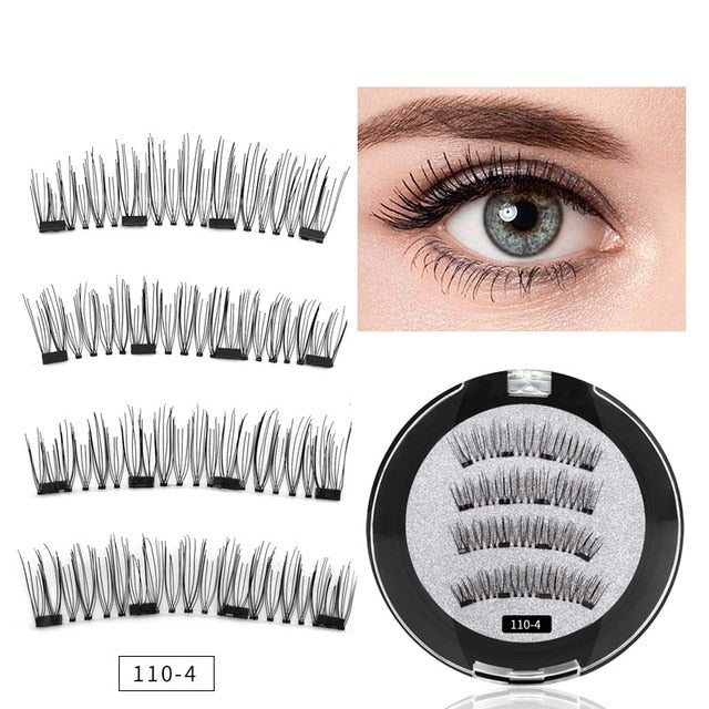 3D magnetic eyelashes With 3/4 Magnets handmade makeup Mink eyelashes extended false eyelashes Reusable