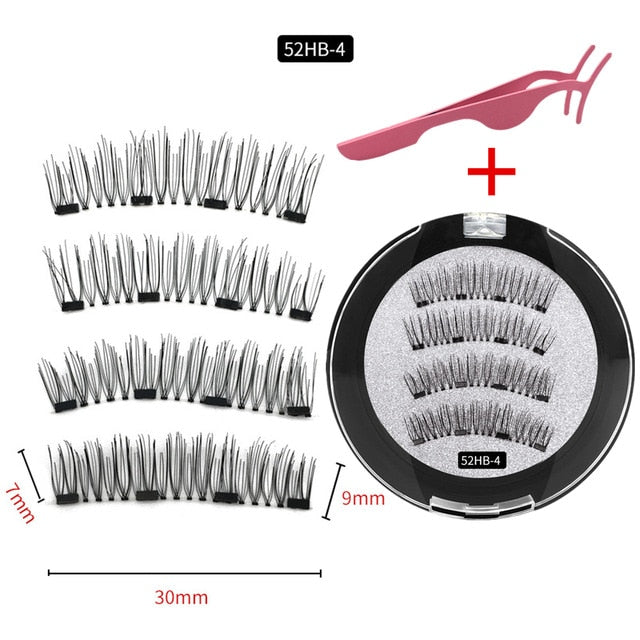 3D magnetic eyelashes With 3/4 Magnets handmade makeup Mink eyelashes extended false eyelashes Reusable