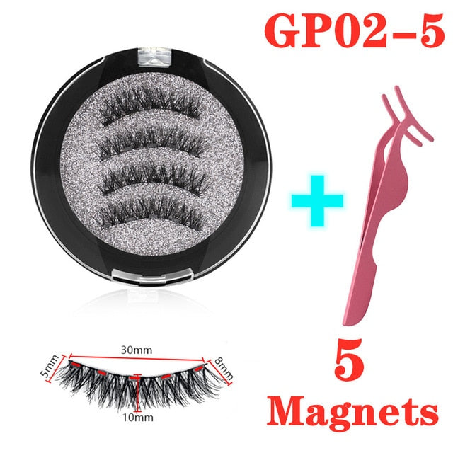 3D magnetic eyelashes With 3/4 Magnets handmade makeup Mink eyelashes extended false eyelashes Reusable