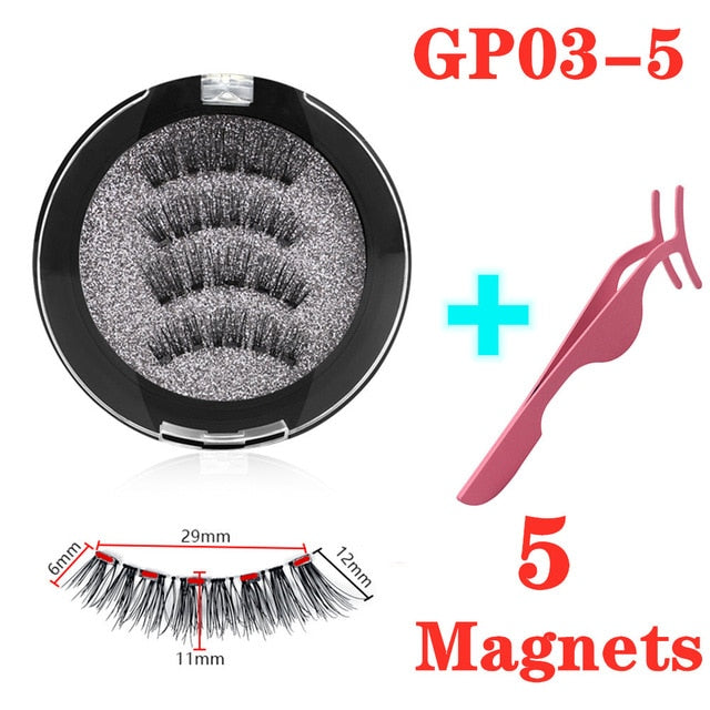 3D magnetic eyelashes With 3/4 Magnets handmade makeup Mink eyelashes extended false eyelashes Reusable