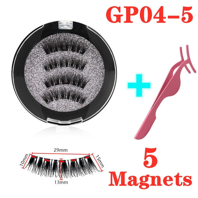 3D magnetic eyelashes With 3/4 Magnets handmade makeup Mink eyelashes extended false eyelashes Reusable