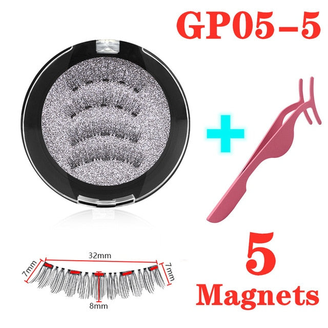 3D magnetic eyelashes With 3/4 Magnets handmade makeup Mink eyelashes extended false eyelashes Reusable