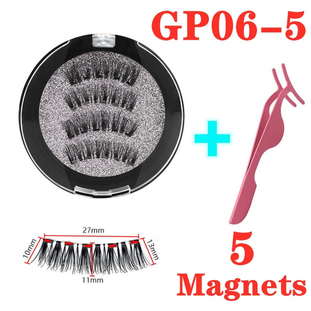 3D magnetic eyelashes With 3/4 Magnets handmade makeup Mink eyelashes extended false eyelashes Reusable