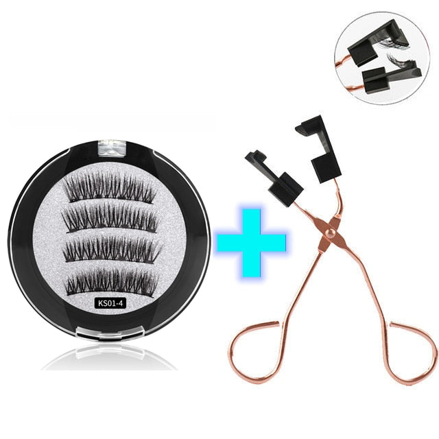 3D magnetic eyelashes With 3/4 Magnets handmade makeup Mink eyelashes extended false eyelashes Reusable